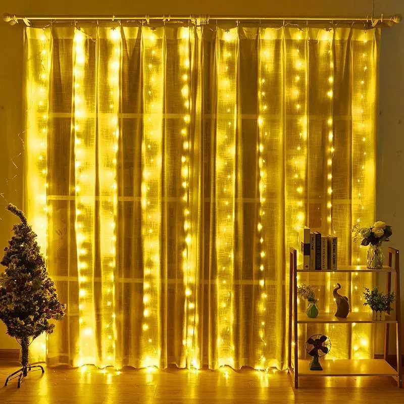 Description Picture 6 of itemUSB Curtain String Lights Christmas Garland Festoon Led Light Fairy Wedding Party Home Bedroom Decor Lighting