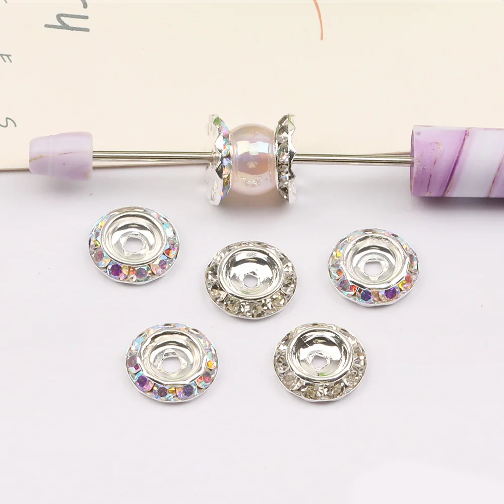 Cordial Design 200Pcs 15*15MM Copper Spacer/Hand Made/Round Shape/Rhinestone Effect/Jewelry Findings & Components/DIY Beads Part - cordial