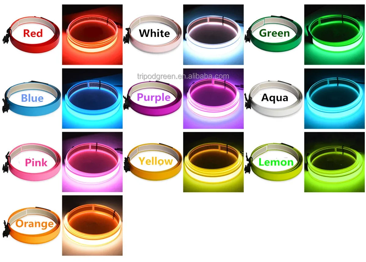 1M Neon Glowing Strobing Electroluminescent Robin El Tape Belt