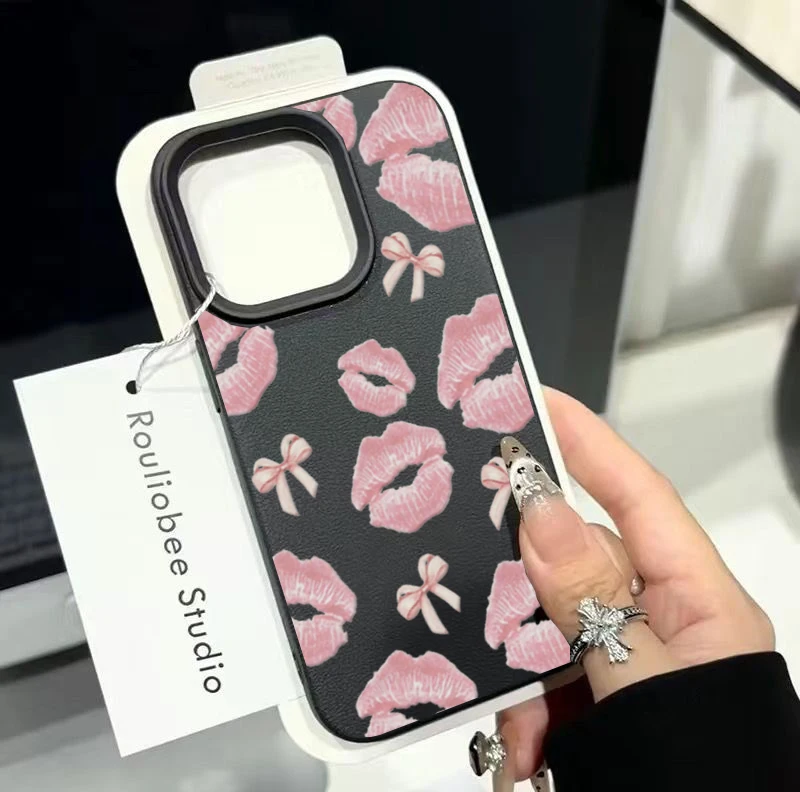 Red Lips Kiss Print Phone Case