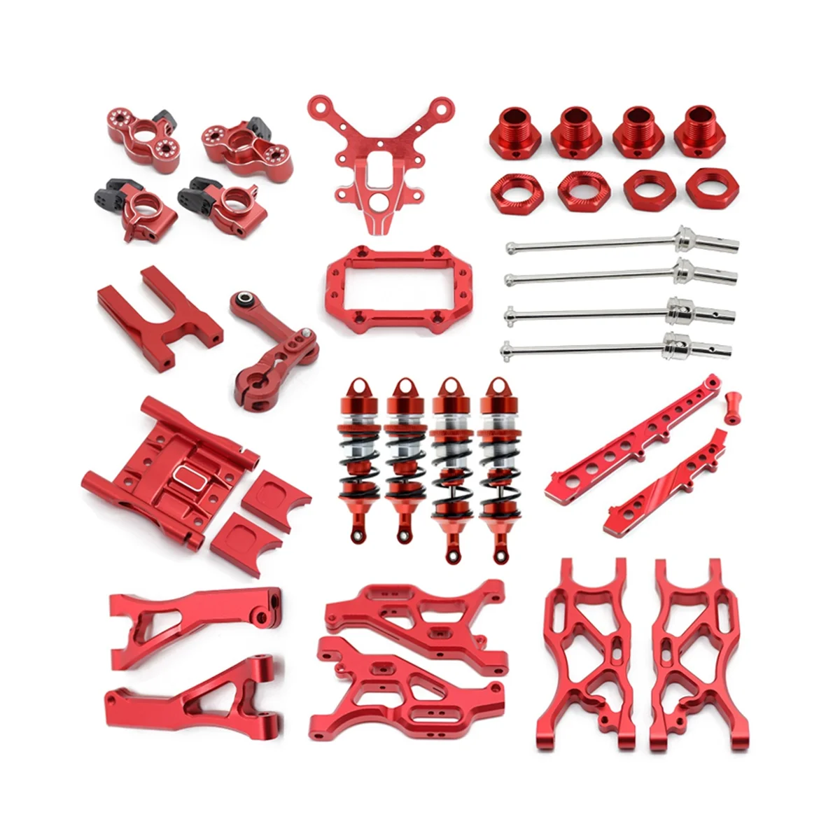 

Metal Upgrade Parts Kit Suspension Arm Shock Absorber for Arrma 1/7 Infraction Limitless Felony 6S Accessories,Red