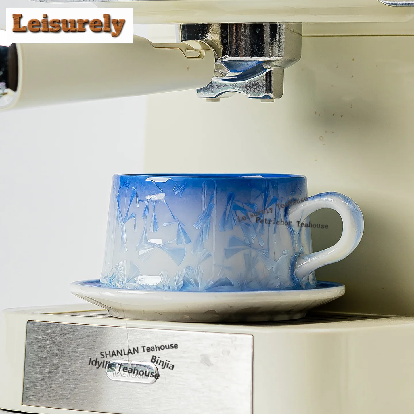 Kiln Fambe Crystal Glaze Coffee Mug With Plate Couple Handgrip Cups Afternoon Tea Mug Cup Saucer Kit Office Water Cup Teaware