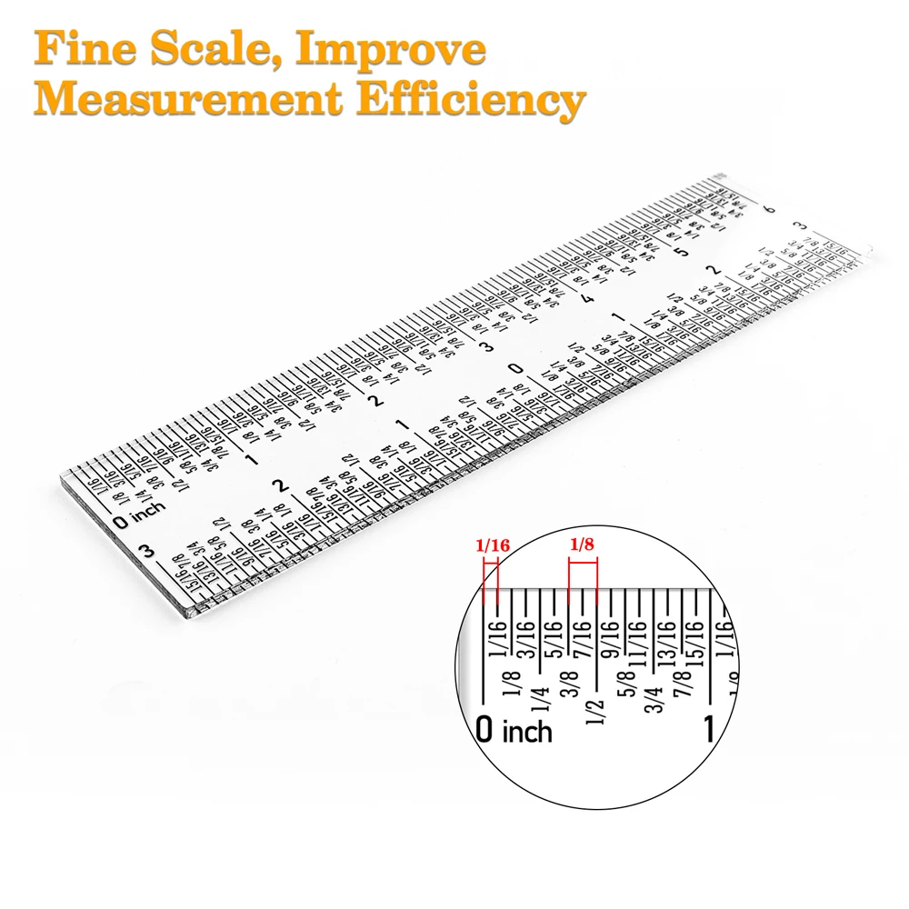 Zero-Centering Plastic Ruler 12 Inch Clear Acrylic Ruler Measuring Scale  Tools For No More Counting