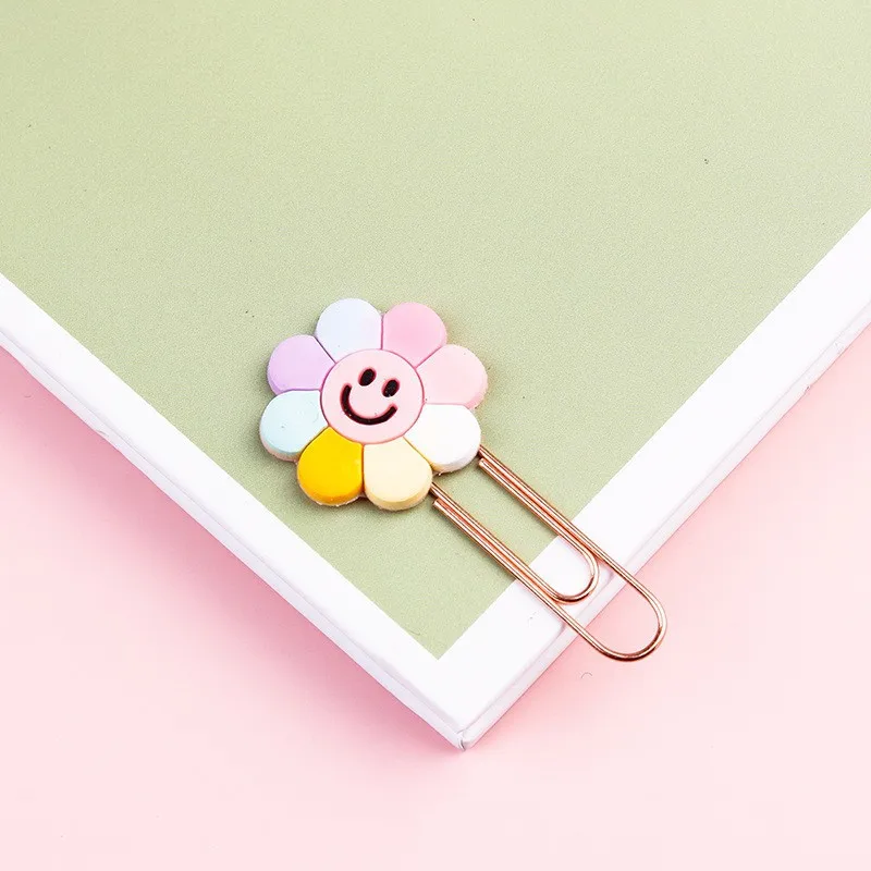 Cute Kawaii Cartoon Metal Paperclip 10Pcs/Lot Learning Stationery Cute Bunny Unicorn Bookmark Clip Office Supplies Paper Clip