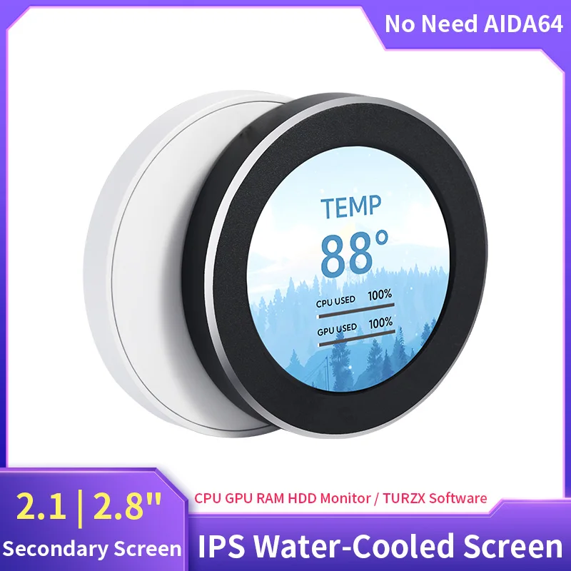 Tela Redonda Secundária Refrigerada a Água Ips 480×480 Cpu Gpu Ram Monitoramento de Hdd com Turbo Software para pc 21
