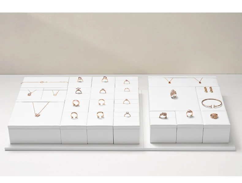 White microfiber jewelry display rack high-end necklace earrings display rack special cabinet jewelry rack jewelry display props