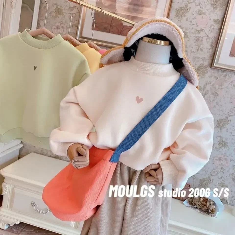 Children's Clothing Cotton Solid Color Tee Tops Shirts for Girl Boy Autumn Winter Hoodies Toddler Sweatsuit Girl Clothes