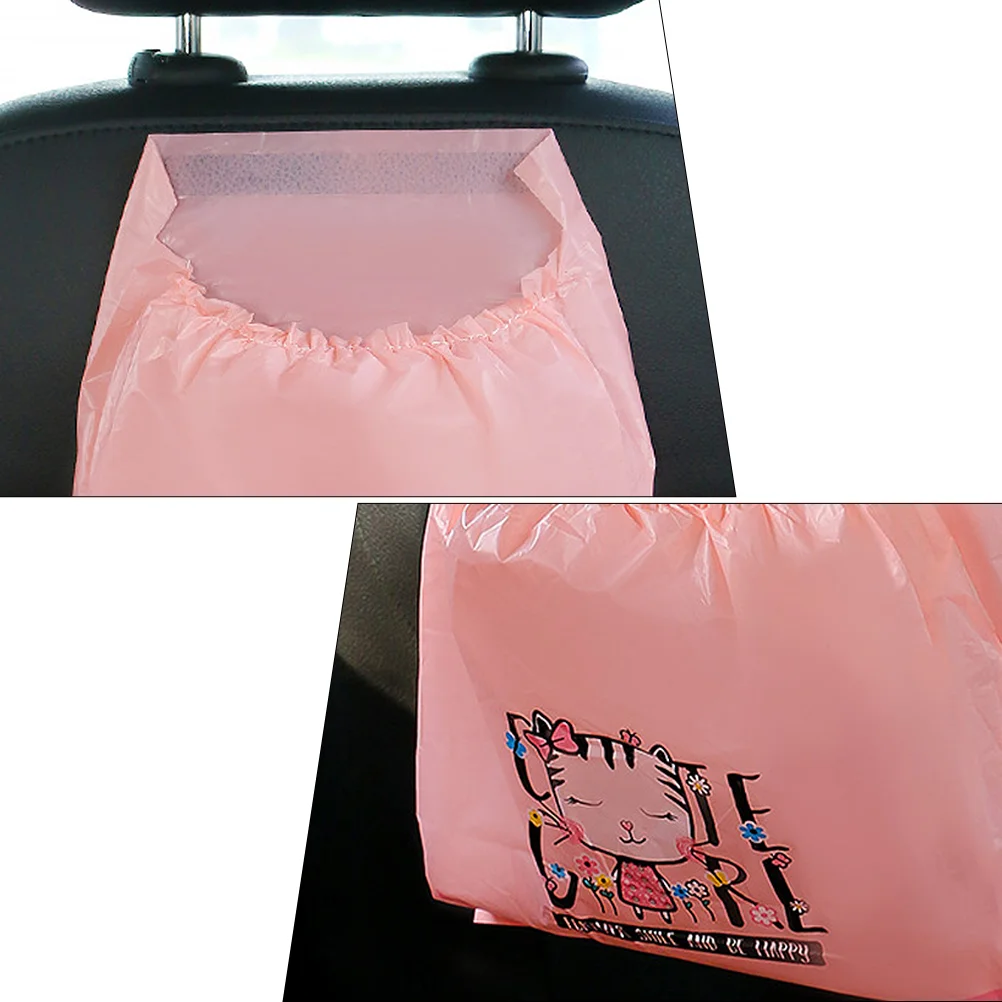 Car Trash Bag 15 Pcs Self Adhesive Disposable Plastic Trash Pouch Auto Vehicle Interior Accessories