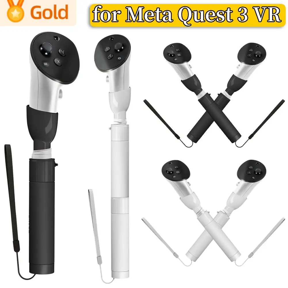 New For Oculus Quest3 Parts Accessories VR Controllers Long Stick Handle  Dual Lightsaber For Meta Oculus Quest 3 VR Accesorios - AliExpress