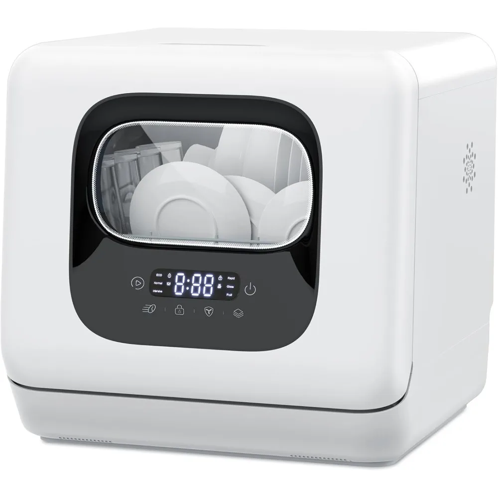 Countertop Dishwasher, 28 Pieces Dishes/Cycle, 6 Washing Programs&Hot Drying, Dish Washer with 360&deg;Dual Spray