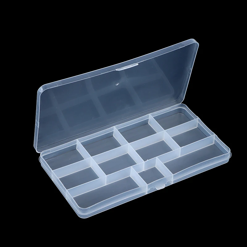 

11 Slots Transparent Plastic Fruit Fork Storage Box Food Toothpick Bento Organizer Box Earring Pill Bead Screw Hairpin Case