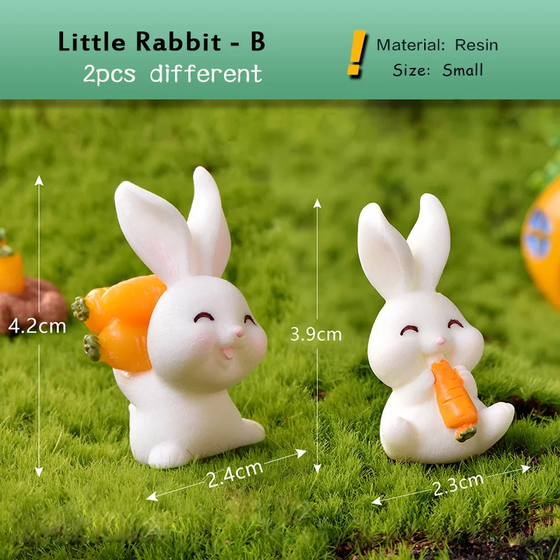 Little Rabbit Carrot Miniature Figurine Cabbage Animal Easter Home Decor Garden Cake Decoration Accessories Modern Figure Resin miniature figurines resin ornaments miniature ornament resin crafts resin crafts accessories rabbit ornament rabbit ornaments