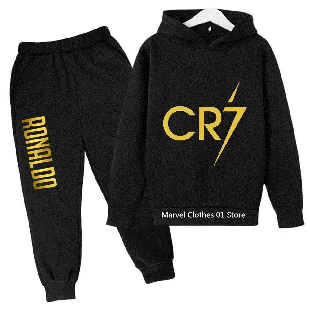 Kids Clothing Set Kids Sports Suit Children Sports Suit Girls Clothing Set Kids Sweatshirt Set Boys Clothing Set Cristiano Ronaldo CR7 Cosplay Costumes Kids Football Idol Hoodie Set Pants