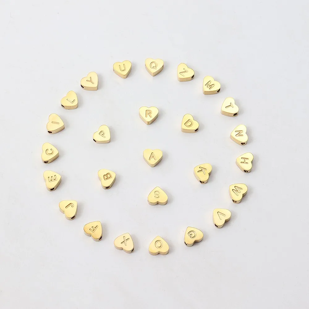 New Fashion Heart A-Z Initial Necklace Women Simple Stainless Steel Link Chain Necklace For Women Jewelry Gift