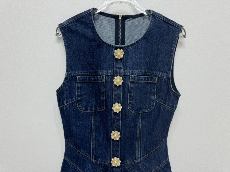denim holiday dress Pepper Denim Mini Dress – SOLAÍ THE LABEL main image 1
