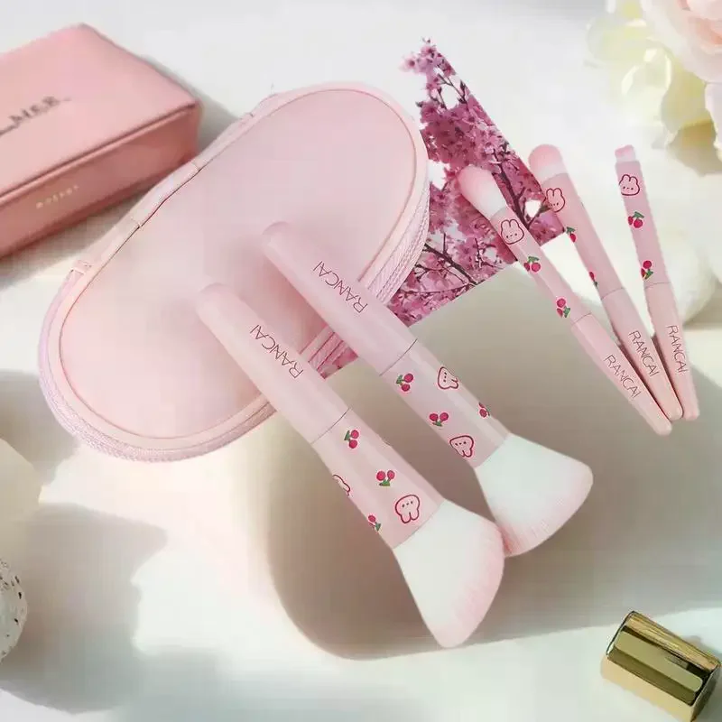 5-Piece Premium Makeup Brush Set with Case