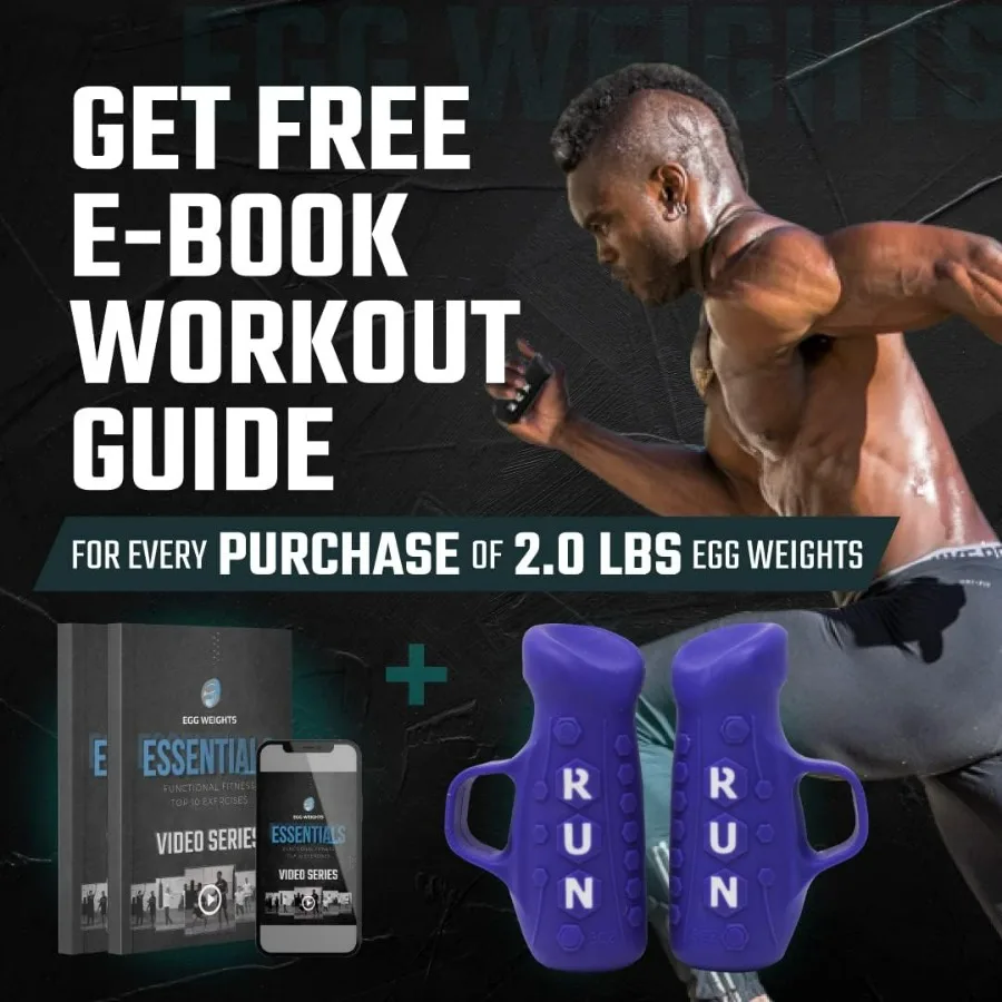 Running Pods 2.0 lbs Set Metal Alloy Hand Weights with Anti-Slip Finger Loop for Running, Outdoor Training for Adults - 2 Pods,