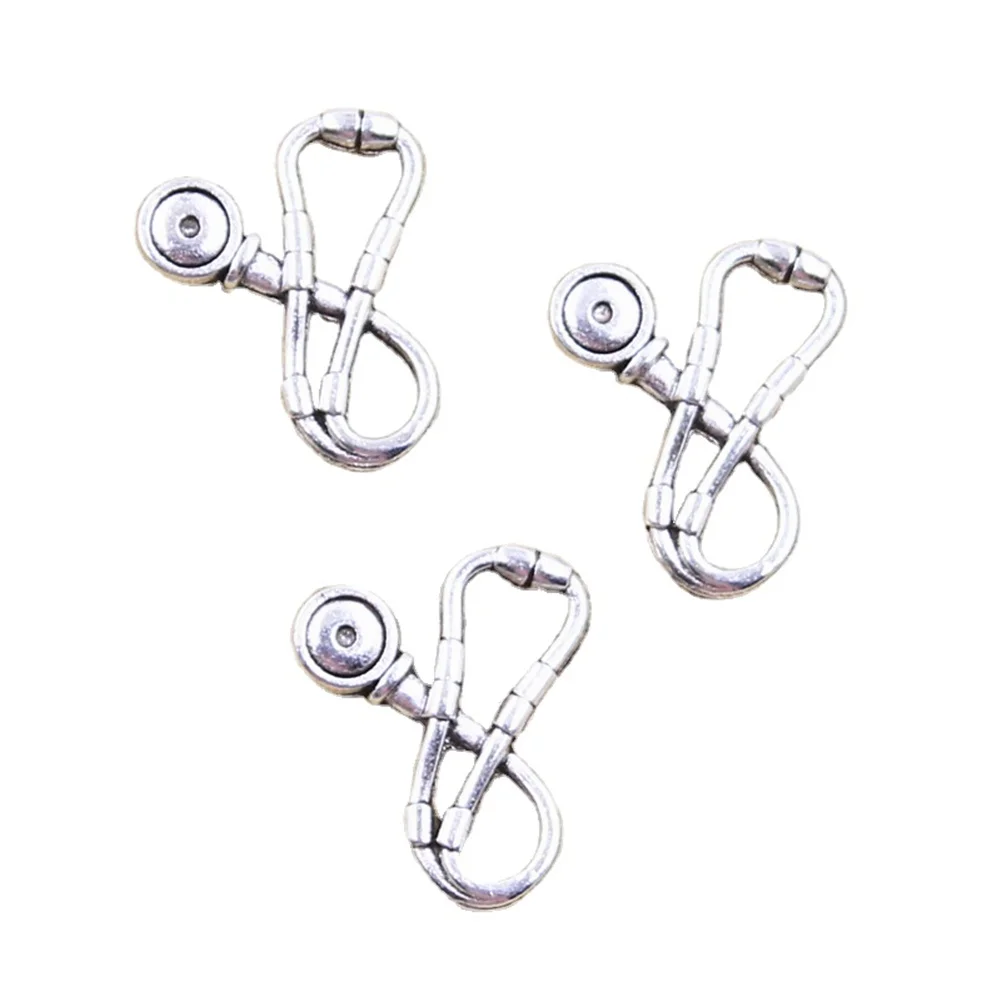 12 stücke Charms Arzt Stethoskop Krankens ch wester Ohrhörer 22x18mm antike silberne Farbe Anhänger machen DIY handgemachte tibetische Suche Schmuck