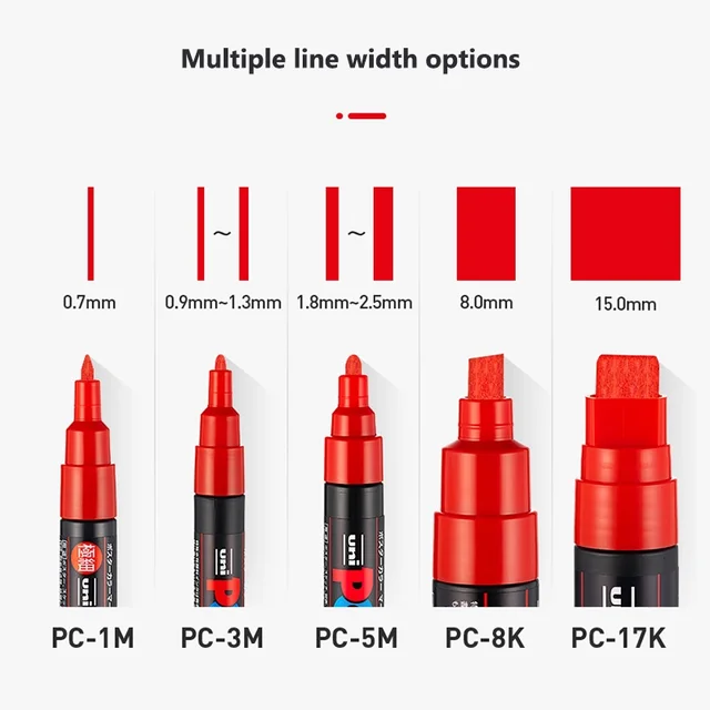 Uni Posca Acrylic Paint Marker Pens Set Plumones Marcadores Japanese Stationery PC-1M 3M 5M For Colores  Art Supplies Graffiti 4