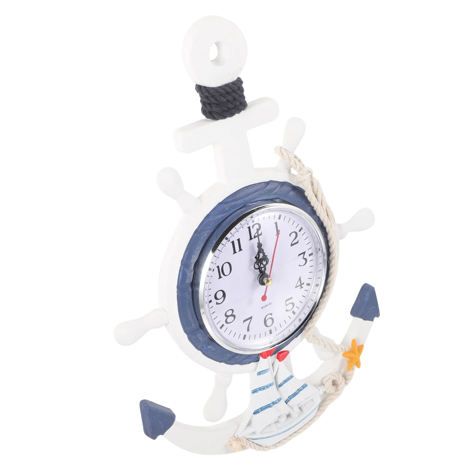 

Nautical bathroom clocks Wall Clock Beach Anchor Clock Decorative Time Clock Ship Steering Wheel Wall Decor Random ocean clock