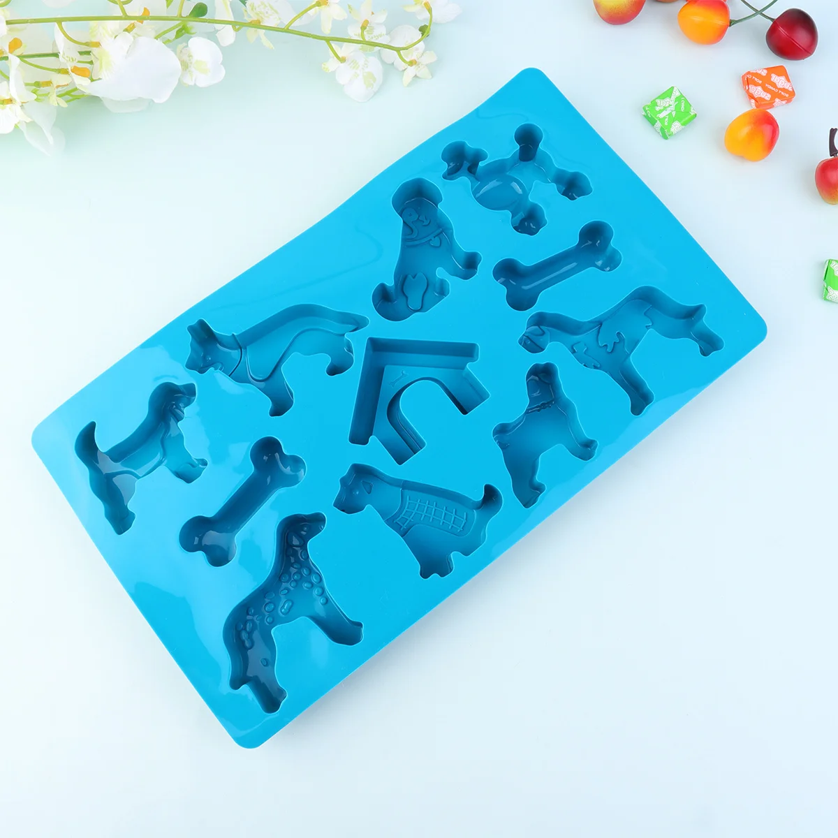 

Soap Mold Dog Chocolate Cracker Tray Biscuit Ice Cube Tray Silicone Toddler Bone