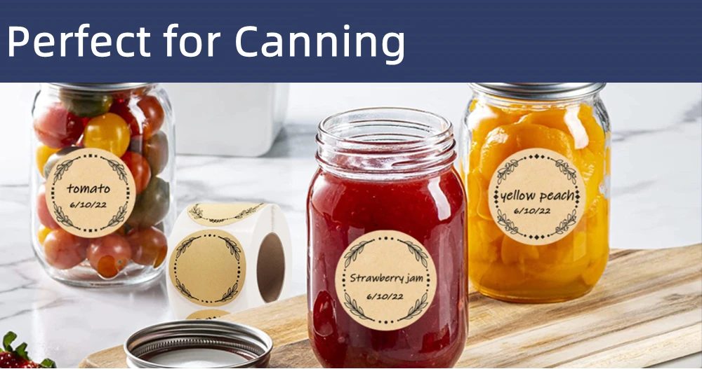 Description Picture 3 of itemLabel Stickers for Jars and Lids, Kraft Sticker Labels for Food Container Spice Seasoning Kitchen Pantry Mason Jar Gift 500pcs
