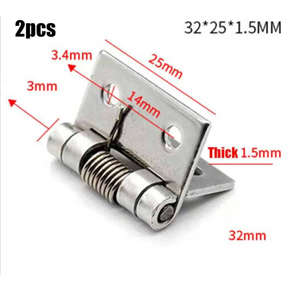 2pcs 1/1.5/2/3Inch Silver Spring Door Hinge Stainless Steel Self Closing Design Windows Cabinets Boxes Household Hardware cabinet door hinges furniture hinge cabinet hinges stainless steel door hinges wooden box hinge