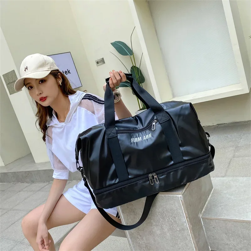 Large Capacity Women Gym Bags Pearlescent Sports Fitness Training Handbag With Shoes Pocket Waterproof Yoga Travel Duffel Bag 4