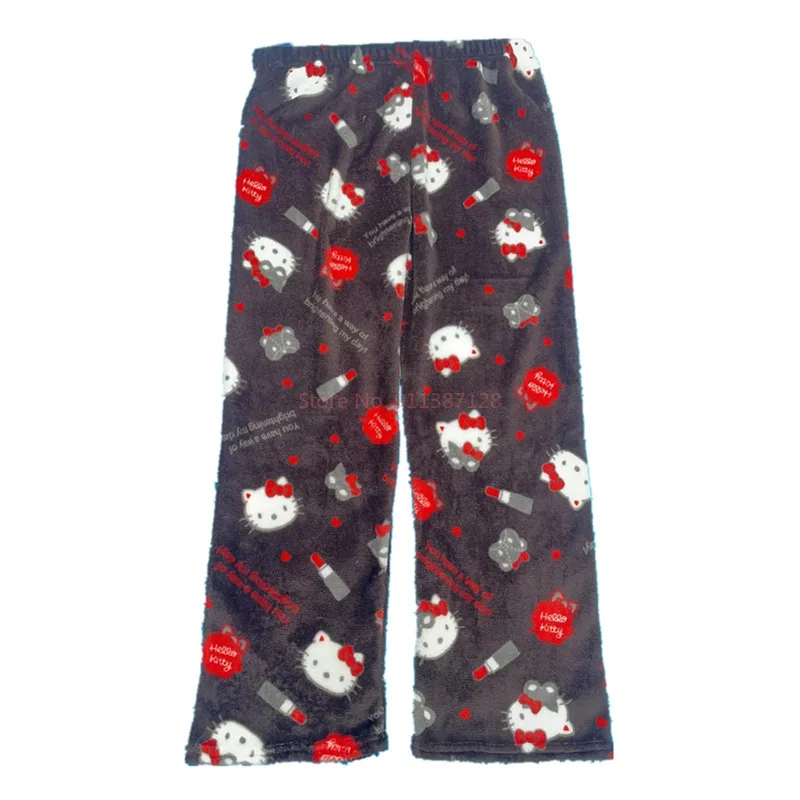 new Halloween cartoon Kuromi flannel autumn and winter warm and loose casual home graffiti casual sleeping pants