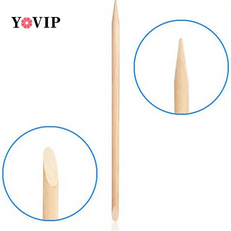 10Pcs/set Wood Sticks Cuticle Pusher Cuticle Remover for Nail Skin Remover Nails Tools Angled Double Sided Orange Stick 11.5cm