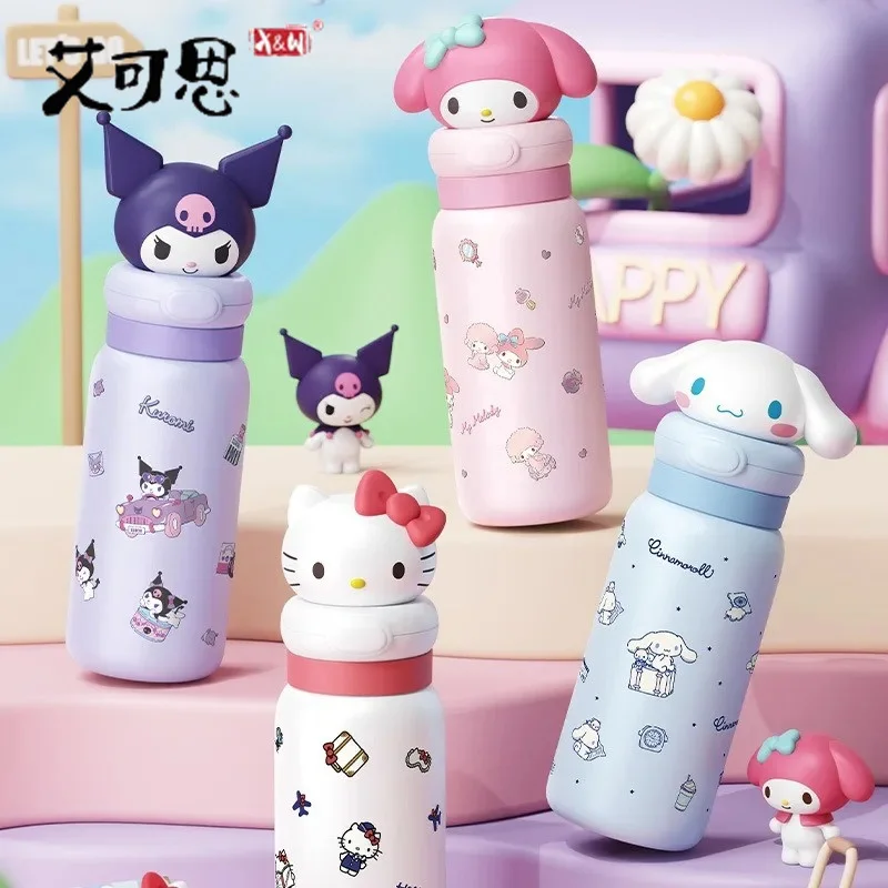 Stainless Steel Cartoon Straw Cup 400ml Thermos