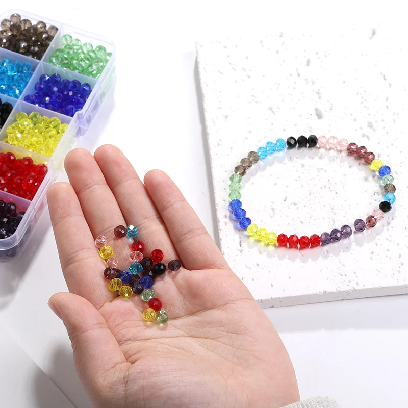 10 Colors Glass Beads Transparent Circle Round Loose Beads for Friendship  Bracelets Necklaces Beading Earring Jewelry Making - AliExpress