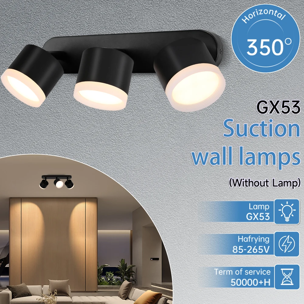 GX53 Spot-LED-Deckenleuchten, mehrköpfiger, drehbarer Scheinwerfer, austauschbare Glühbirne, Spot-LED-Licht für Schlafzimmer, Wohnzimmer, Heimdekoration – Detail 5