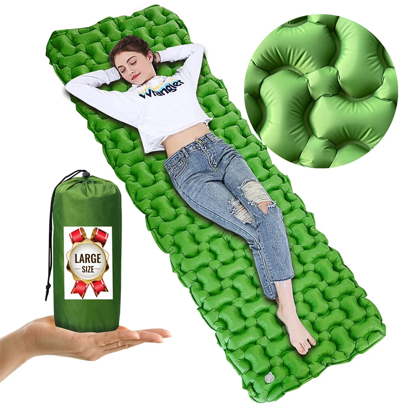 Super Quality Widened Dark Green Self Inflating Pad Sleeping Mat Outdoor Camping Mat