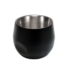 Leeseph Double Insulated Stainless Steel Coffee Mug - Durable Espresso Cup, 150ml/200ml - 200ml (Black)