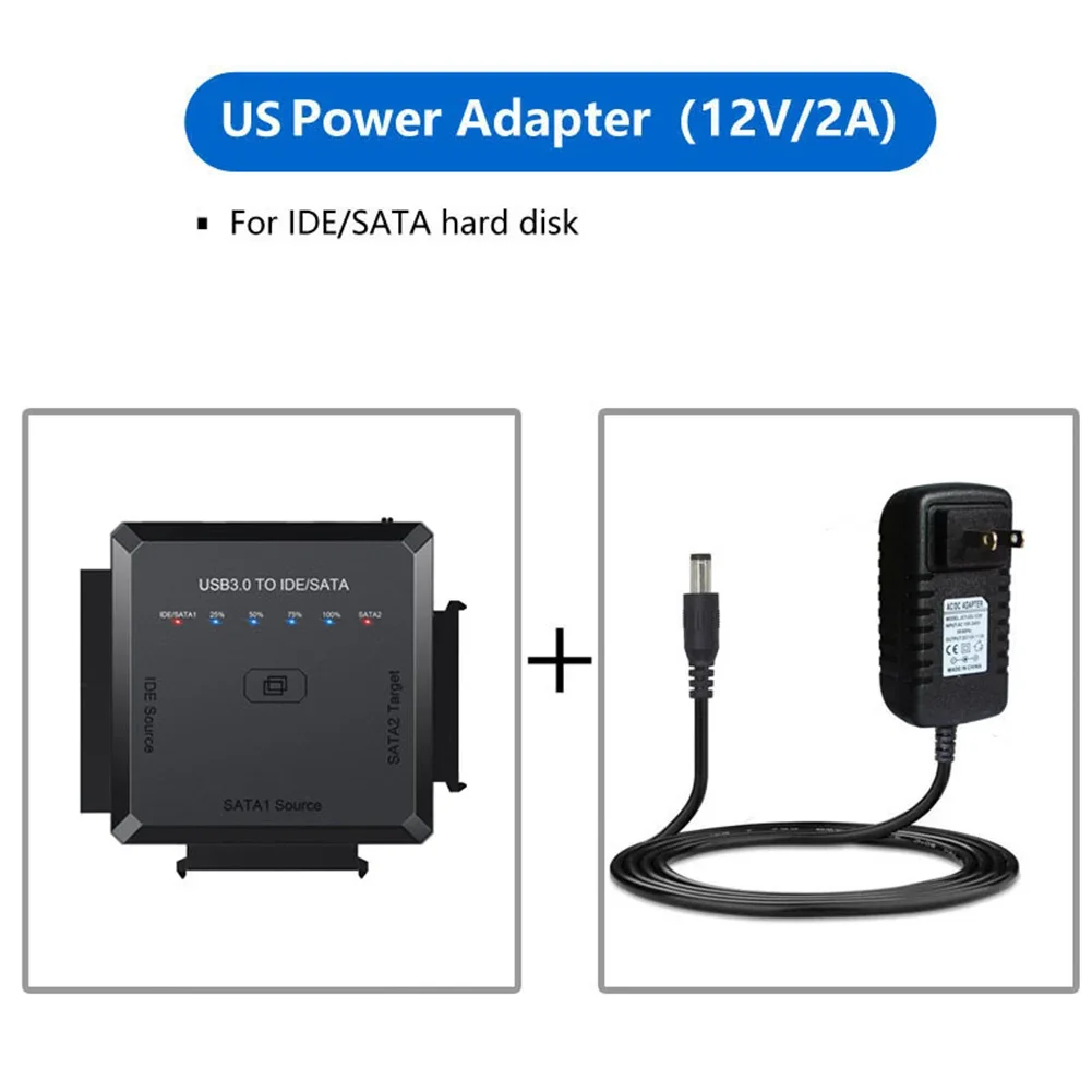 USB 3.0 SATA IDE ϵ ̺  , 2.5 3.5 ġ  HDD, SSD, 1m, 8TB, 12V 2A   ġ, ̱ EU UK AU ÷