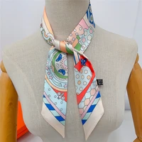 2024 Brand New Design Owl Scarf Women Luxury Silk Scarf Fashion Hair Headband Foulard Skinny Bag Scarves Neckerchief For Ladies - Image 6