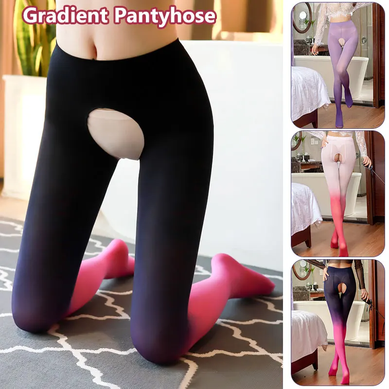 Open Crotch Stockings Tights Gradient Color Women Sexy Stockings Nightclubs Medias Mujer Pantyhose Sexy Women Tights Body Socks women socks women tights