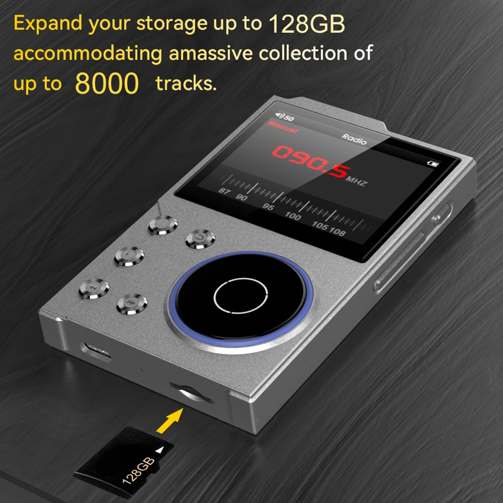 HiFi MP3 Player Lossless DSD Digital Audio Music Player Bluetooth 5.3 16GB Built-in Portable Music Players Support Up To 256GB