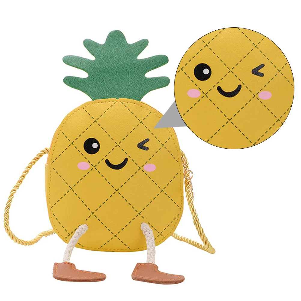 Yellow Pineapple Coin Purse Fashionable Crossbody Bag Lightweight Storage Pouch Travel HOLDERS Mini Fruit Pineapple Bag