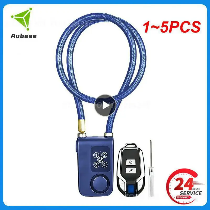

1~5PCS Bike Lock Anti-Theft Security Wireless Remote Control Alarm Lock 4-Digit Password Alarm IP55 Waterproof for Oudoor