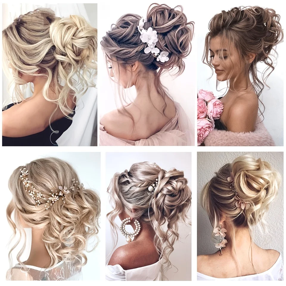 Hair Bun Extensions Hair Claw Clip Messy Curly Short Synthetic Hair Extension Chignon Donut Roller Bun Wig Claw Clip In Hairpiece for Women