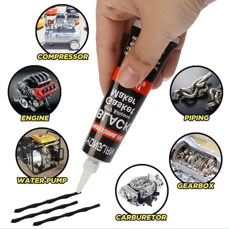 Automotive Gasket Sealant Car Engine Black Silicone-free Sealant Universal Waterproof Oil-resistant Adhesive Glue Repair Sealer 5