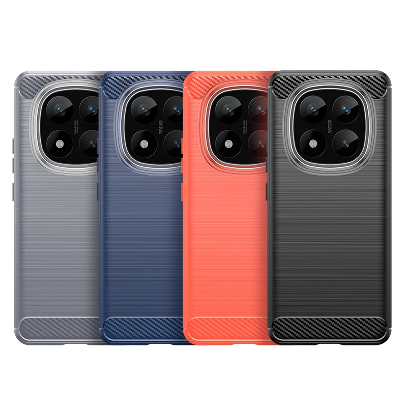 Effcotuo Custodia per Xiaomi Redmi Note 14 Pro Plus 5G/14 Pro+ 5G Cover [Fibra di Carbonio] Morbido TPU Custodia Protezione Anti Scivolo/Antiurto per Redmi Note 14 Pro Plus 5G Case-Nero