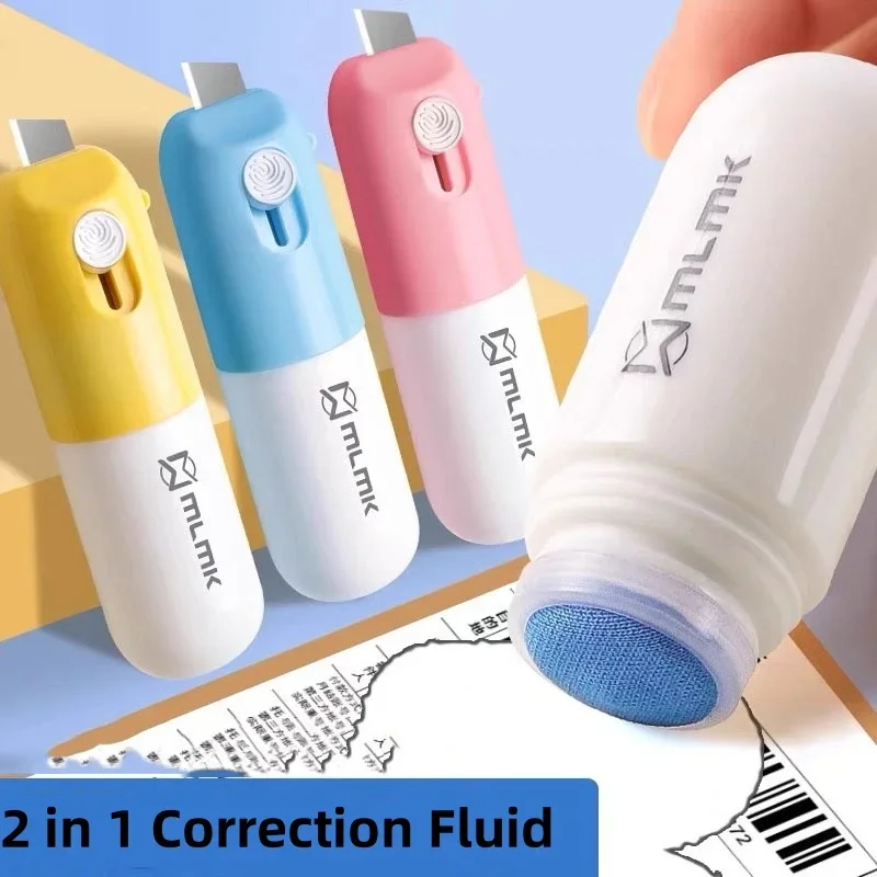 Thermal Paper Correction Fluid 20/10ML Unboxing Knife Portable Durable Data Identity Protection Fluid Eraser