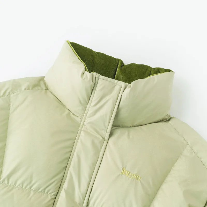 INMAN Women Down Jacket 2023 Winter Long Sleeve Stand Collar Loose Thickened Coat Fashion Versatile Green Coffee Warm Outwear