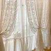 Princess Romantic White Tulle French Embossed Flamingo Sheer Curtains for Living Room Bedroom Dining Blackout Luxury Window 2