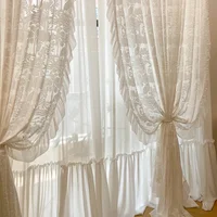 Princess Romantic White Tulle French Embossed Flamingo Sheer Curtains for Living Room Bedroom Dining Blackout Luxury Window 2