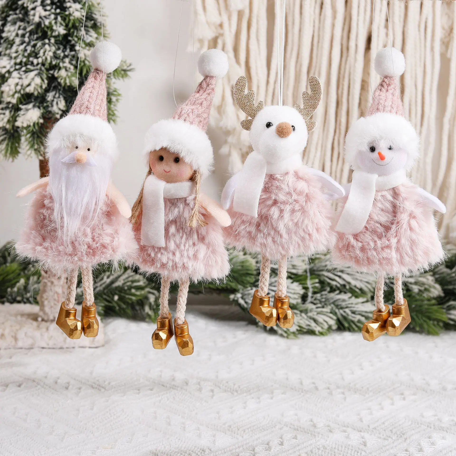 

1pcs Christmas Plush Angel Girl Pendant White Christmas Angel Doll Tree Decoration Christmas Home Holiday Gift Decoration 2024