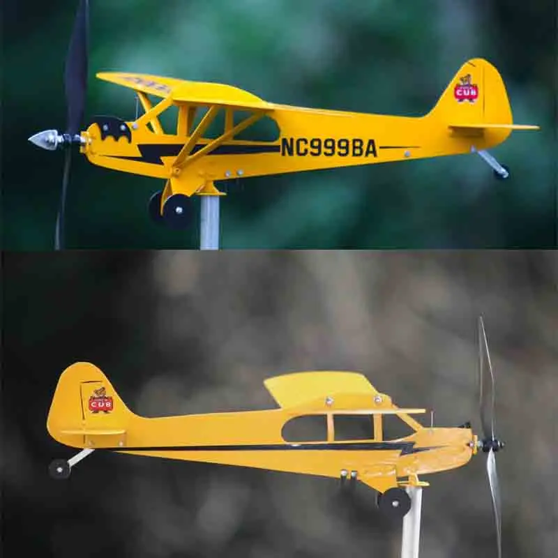

Airplane Weathervane Durable Garden Art Wind Sculpture Delicate cool Metal Windmill Weathervane Outdoor yead For Flight Lovers